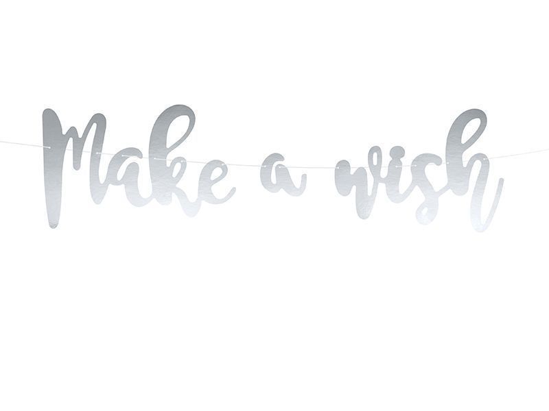 Girlande Make a Wish silber, 15 x 60 cm