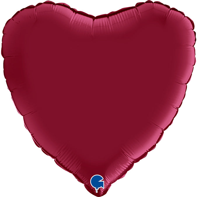 Folienballon Herz 90 cm Satin Kirschrot