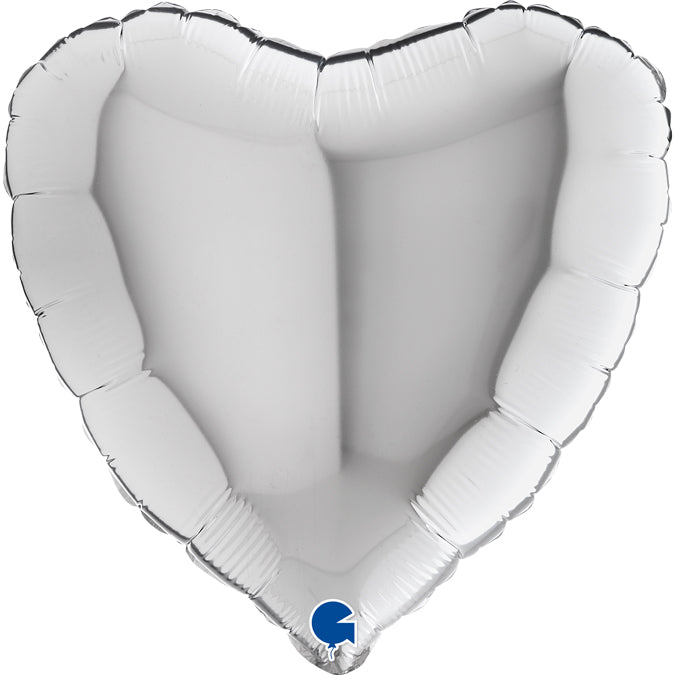 Folienballon Herz 90 cm Silber