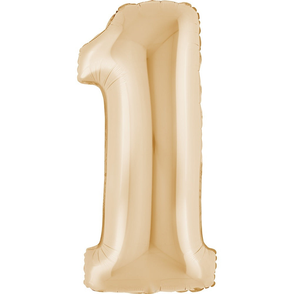 Folienballon - Zahl 1 Weiß Gold 102 cm