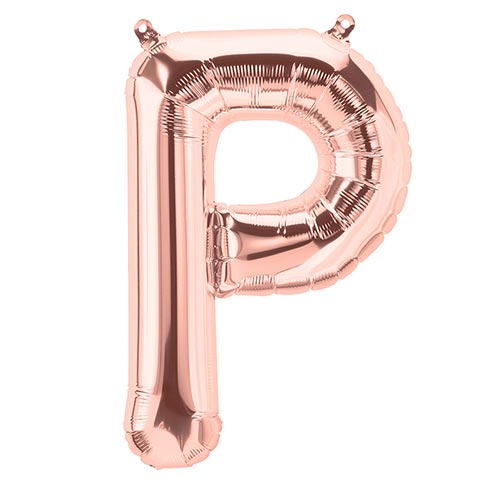 Folienballon Buchstabe P in Roségold, 41 cm
