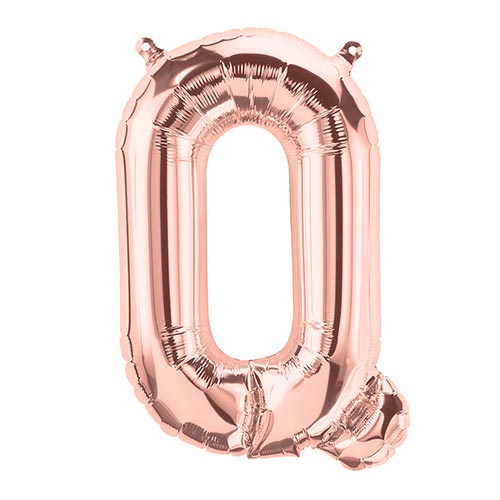 Folienballon Buchstabe Q in Roségold, 41 cm