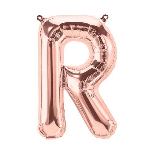 Folienballon Buchstabe R in Roségold, 41 cm