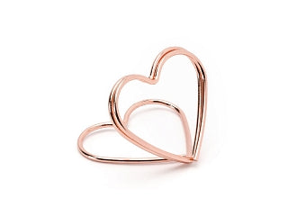 Tischkartenhalter - Herzen - Rosegold - 10 Stück