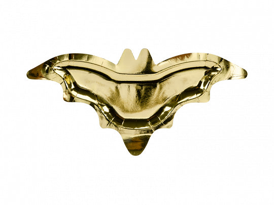 Teller - Papier - Halloween - Goldene Fledermaus - 37.5×18.5cm - 6 Stück