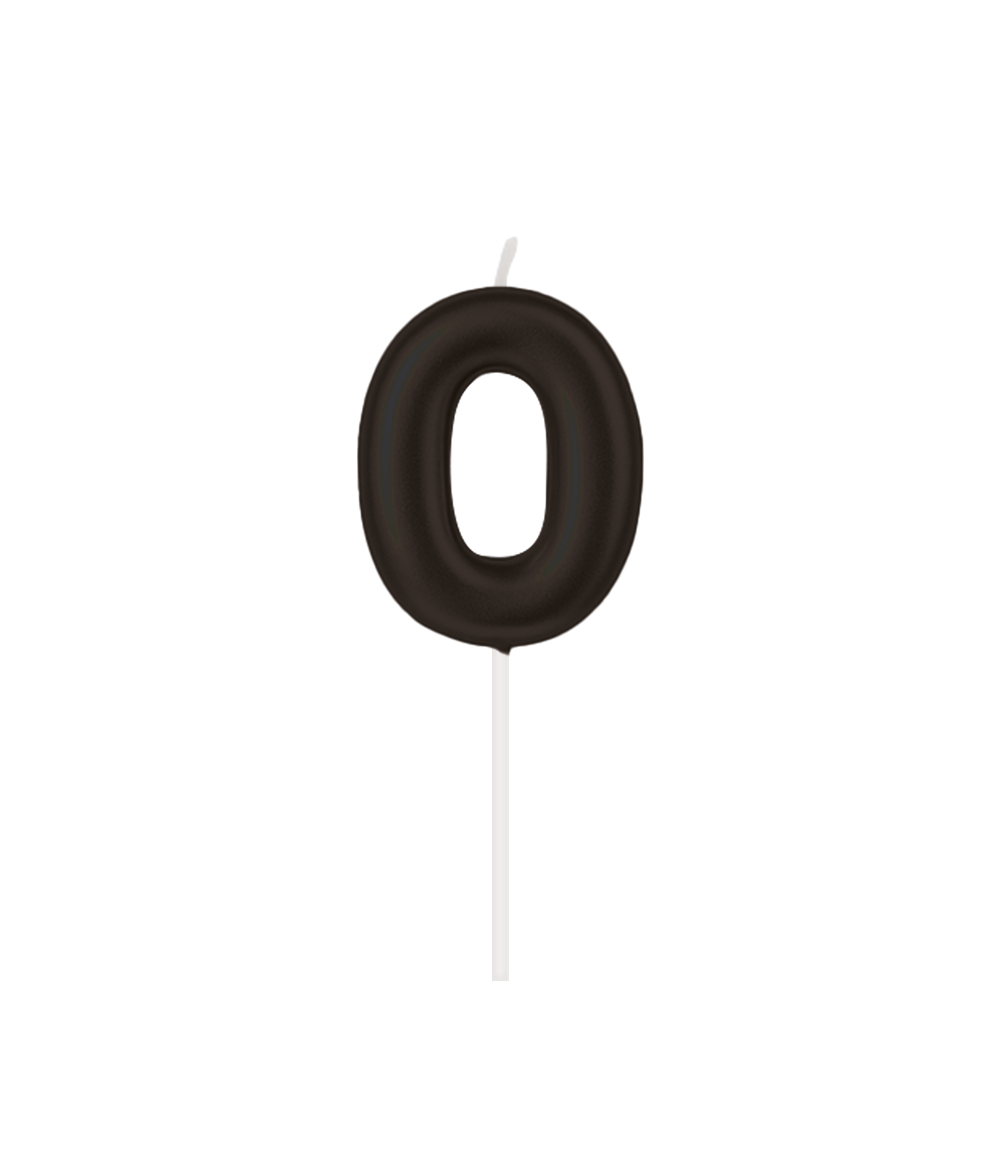 Zahlenkerze, 6 cm Schwarz · 0