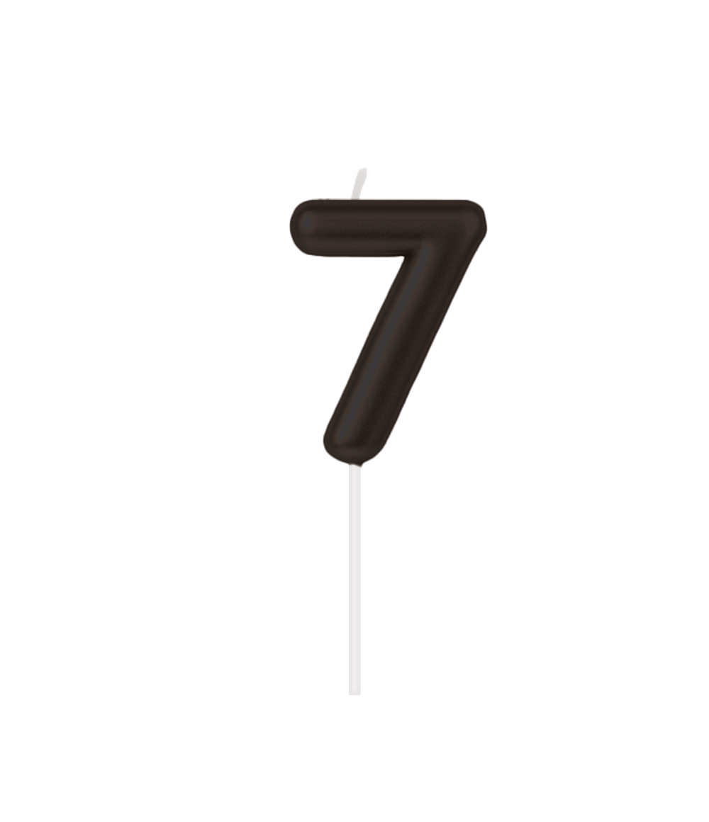 Zahlenkerze, 6 cm Schwarz · 7