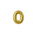 Zahlenkerze, 6 cm Gold · 0