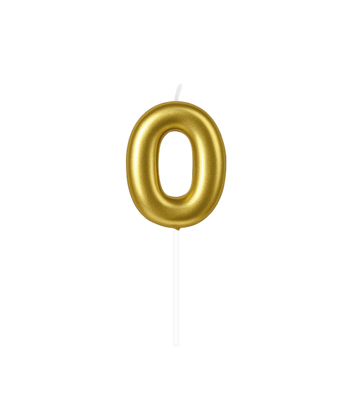 Zahlenkerze, 6 cm Gold · 0