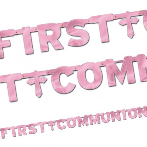 Banner/Girlande - Kommunion - Rosa - 2.43m
