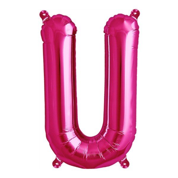 Folienballon Buchstabe U in Pink, 41 cm