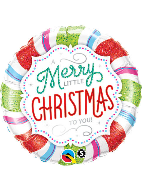 Folienballon - Weihnachten - Merry little Christmas to You - Rund - 46cm
