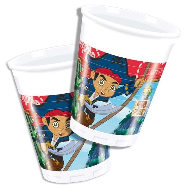 Bardak - Plastik - Jake ve Varolmayan Ülke Korsanları - 200ml - 8 Adet