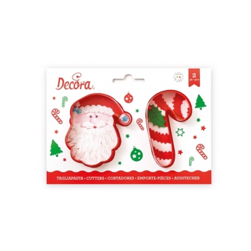 Ausstecher-Set Weihnachtsmann und Zuckerstange, 2 Stück