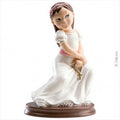Tortenfigur Mädchen Kommunion mit Kette, 19 cm