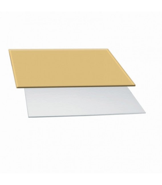 Cakeboard rechteckig silber/gold, 2 mm 35 x 45 cm