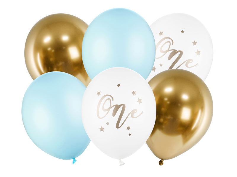 ONE Ballons Set - Pastel Light Blue - 30cm Latexballons - 6 Stück