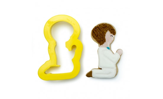 Ausstecher betender Junge, Kunststoff, 9 x 5 cm