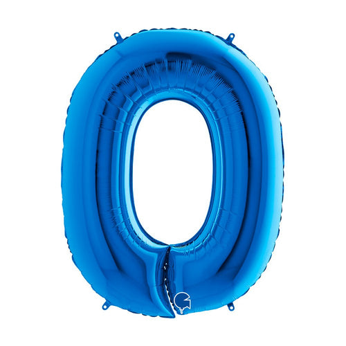 Folienballon Zahl 0 in Blau