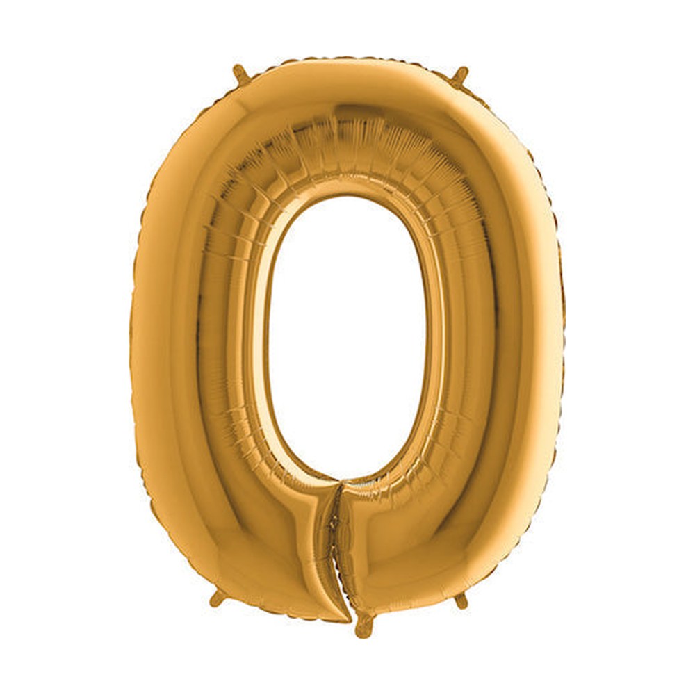 Folienballon Zahl 0 in Gold