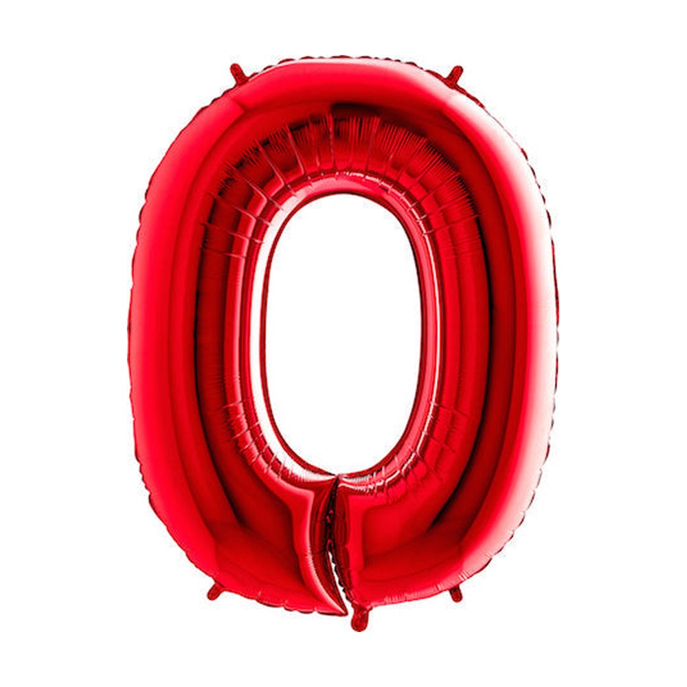 Folienballon Zahl 0 in Rot