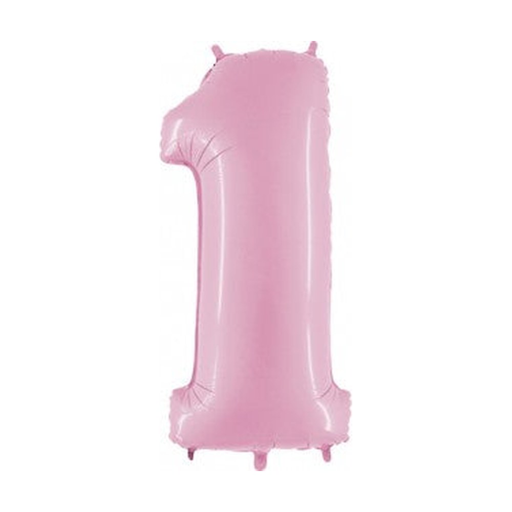 Folienballon Zahl 1 in Rosa