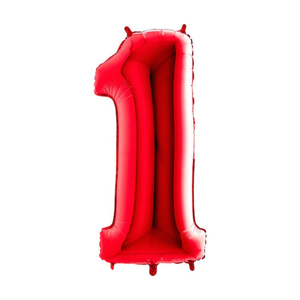 Folienballon Zahl 1 in Rot
