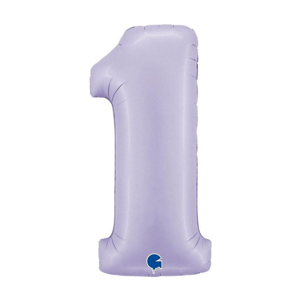 Folienballon Zahl 1 in Satin Lila