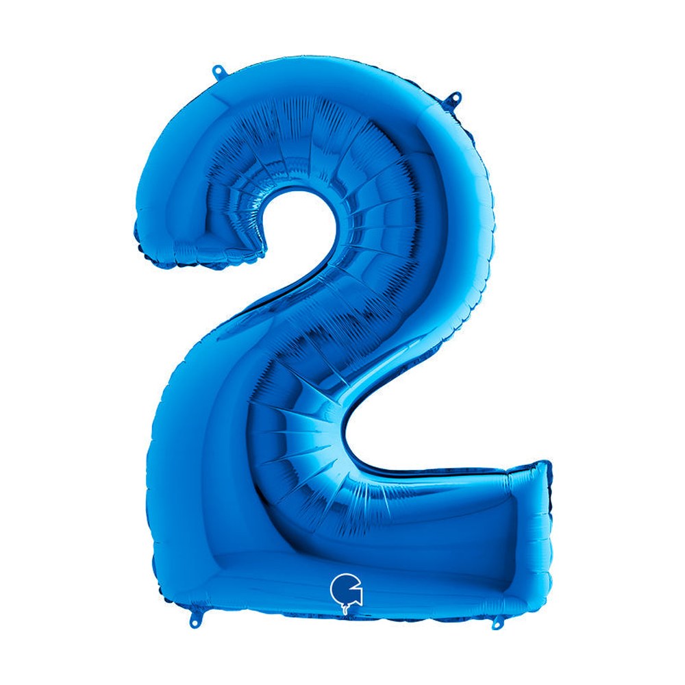 Folienballon Zahl 2 in Blau