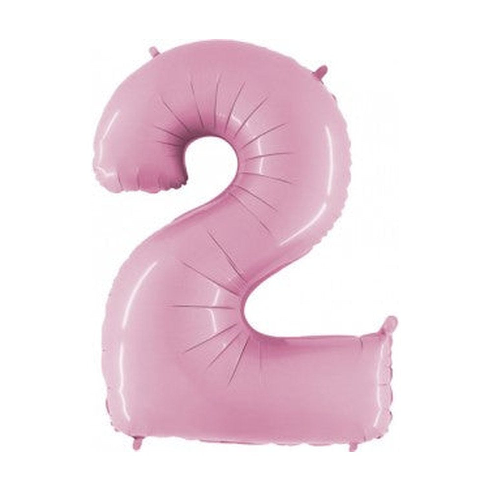 Folienballon Zahl 2 in Rosa