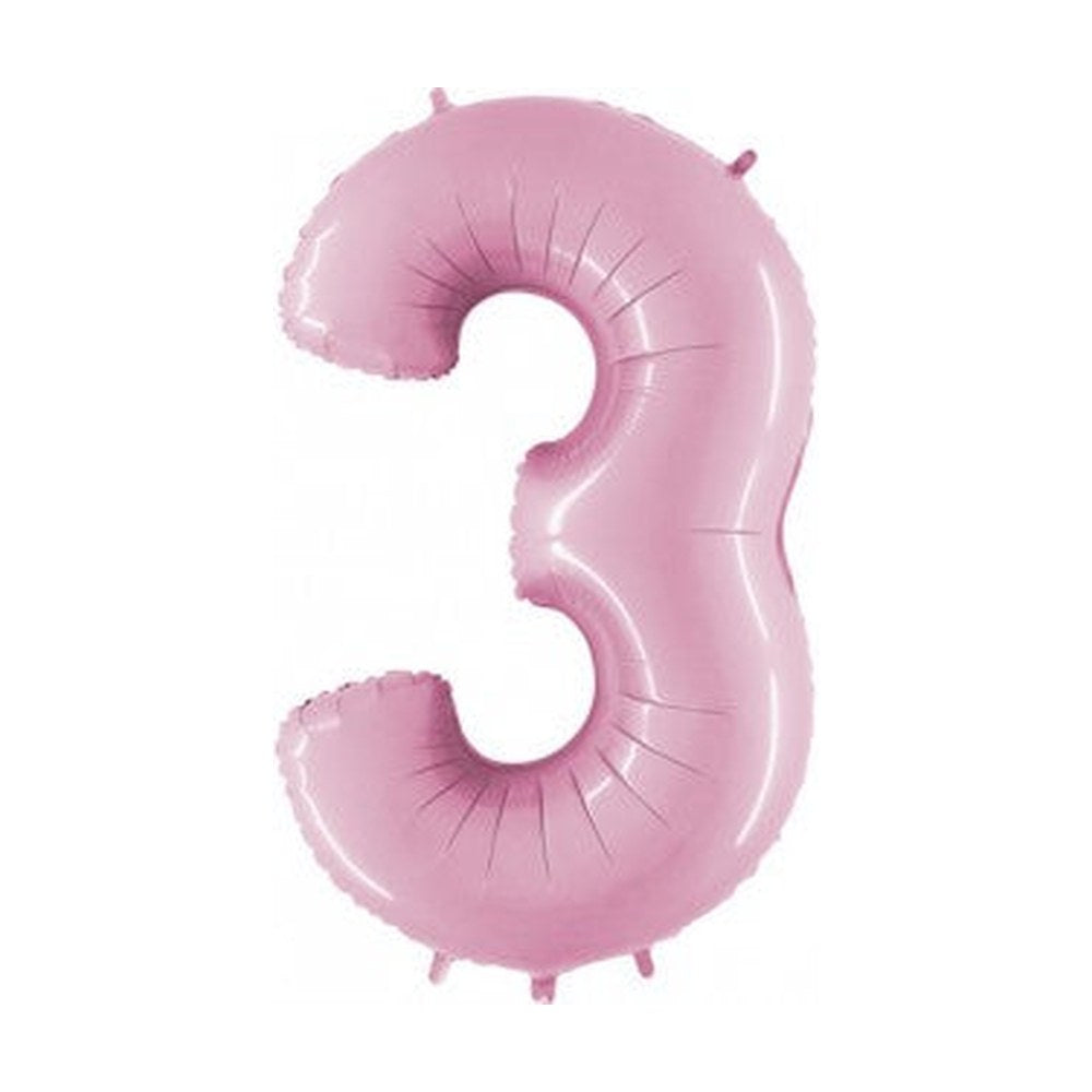 Folienballon Zahl 3 in Rosa