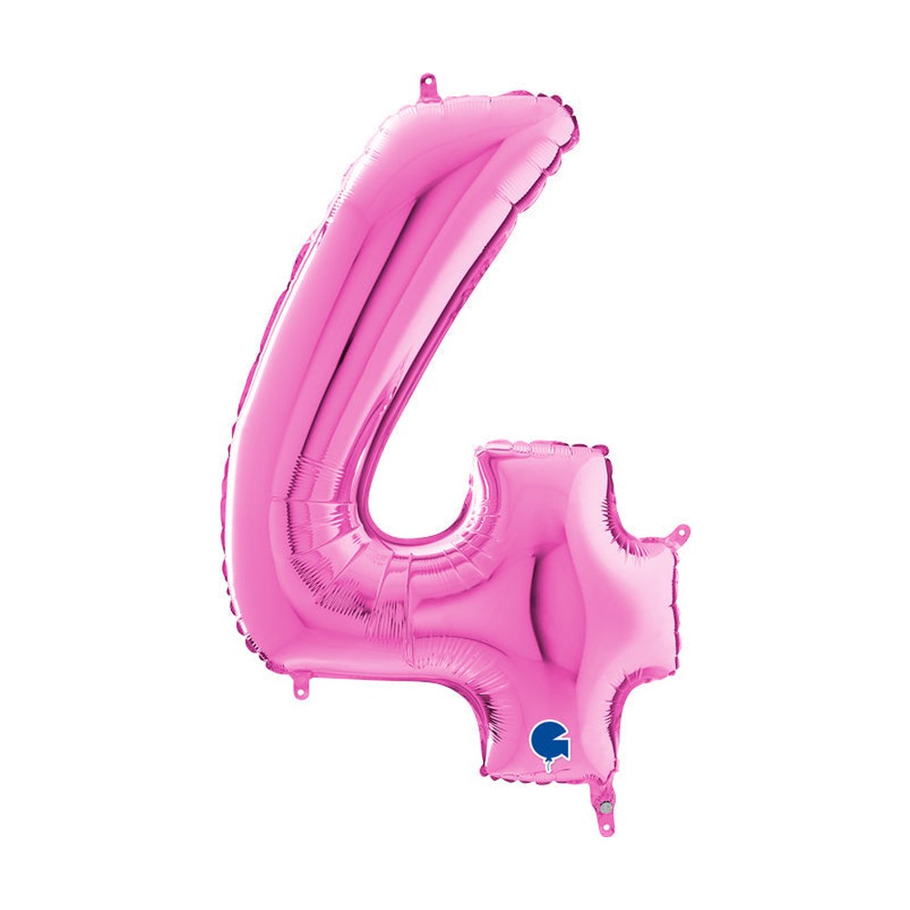 Folienballon Zahl 4 in Fuchsia