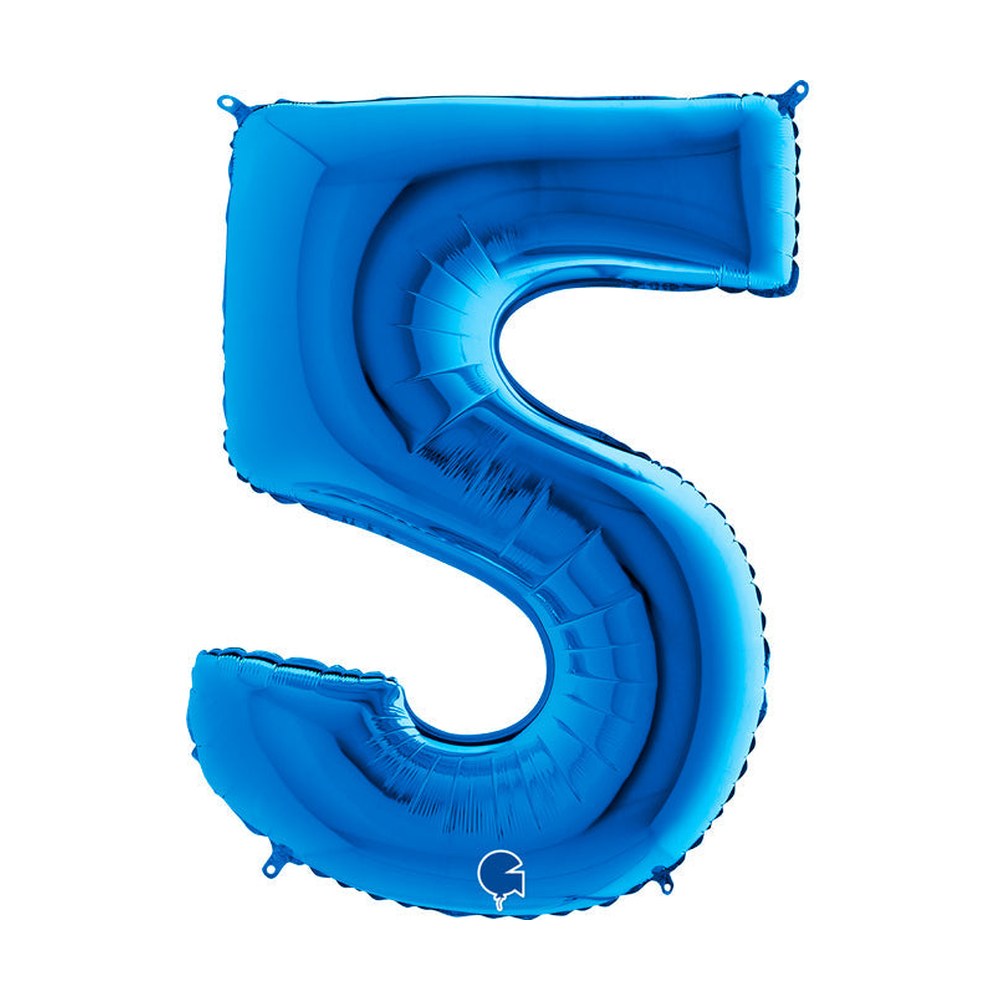 Folienballon Zahl 5 in Blau
