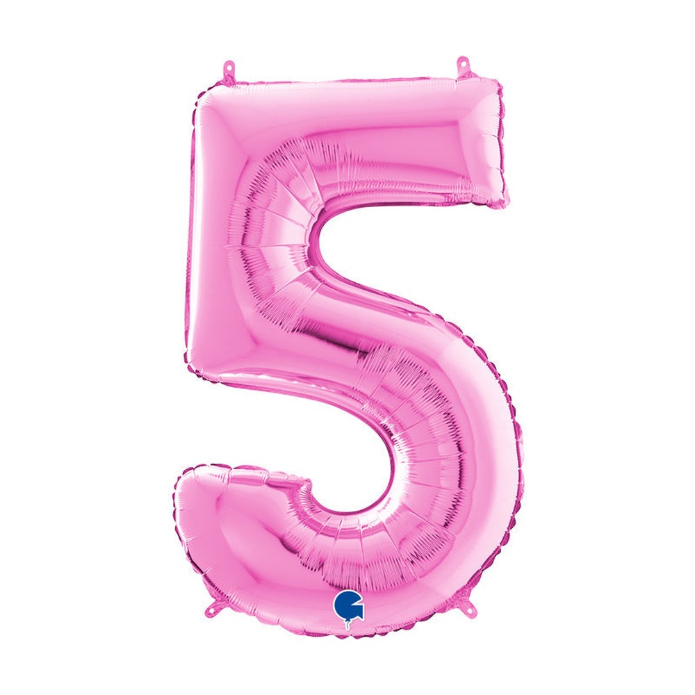 Folienballon Zahl 5 in Fuchsia