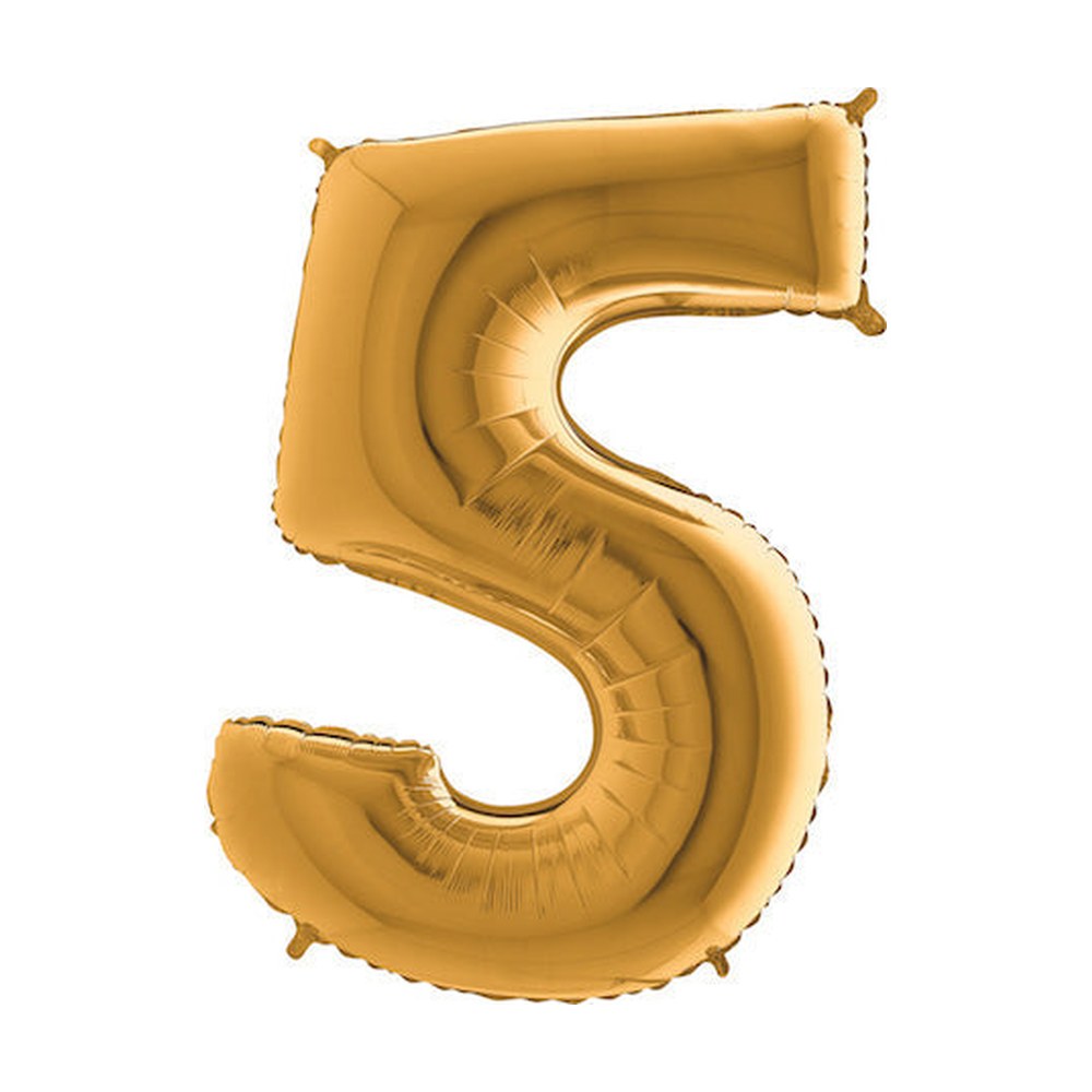 Folienballon Zahl 5 in Gold