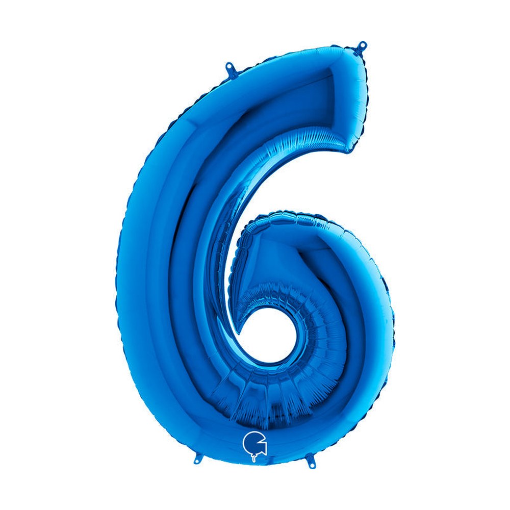 Folienballon Zahl 6 in Blau