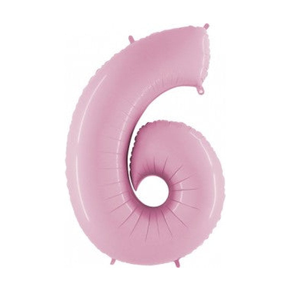 Folienballon Zahl 6 in Rosa