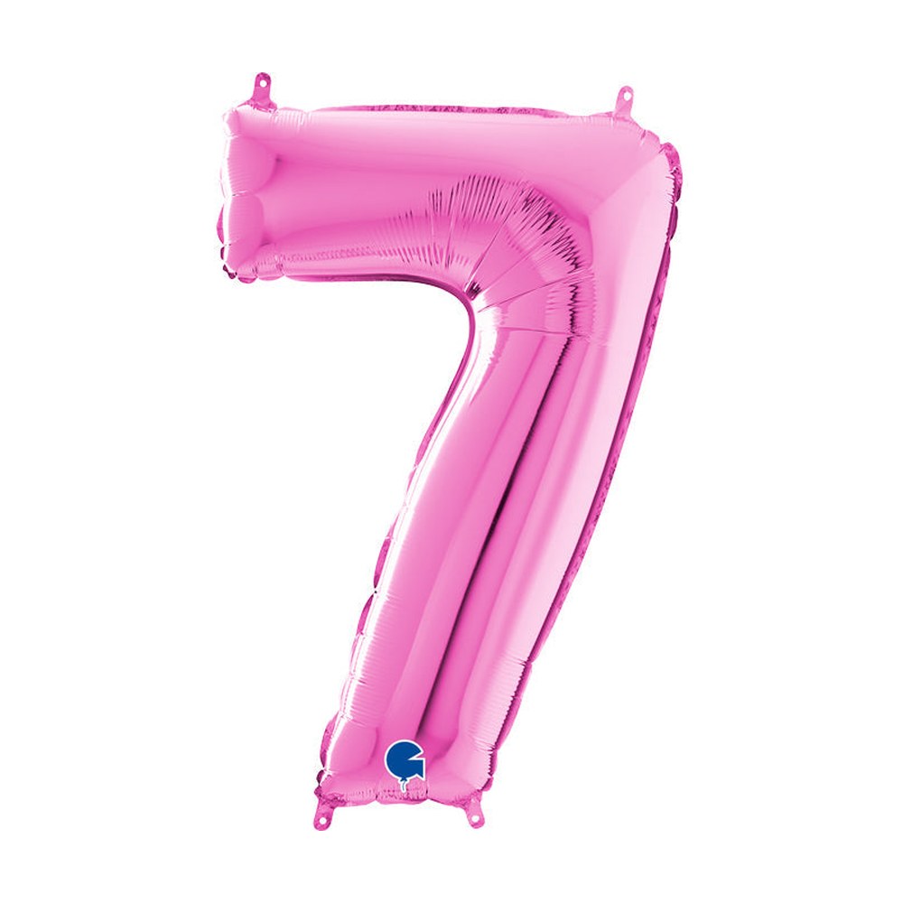 Folienballon Zahl 7 in Fuchsia
