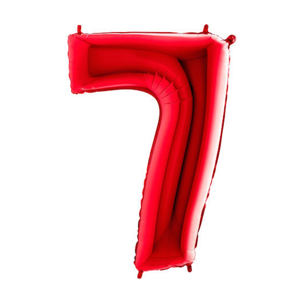 Folienballon Zahl 7 in Rot