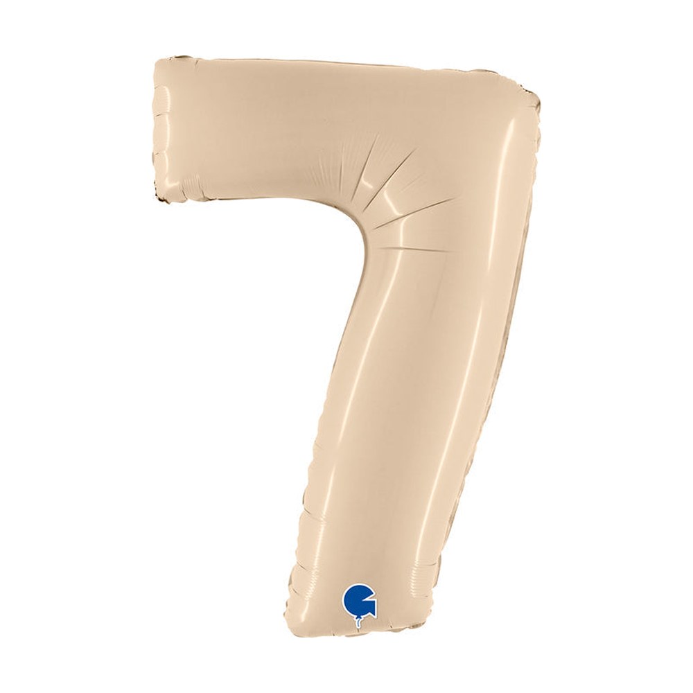 Folienballon Zahl 7 in Satin Creme