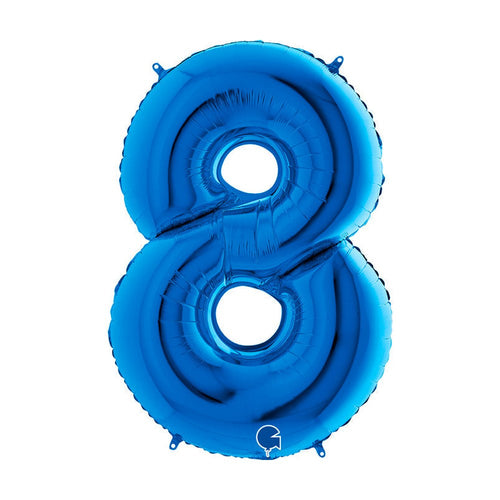 Folienballon Zahl 8 in Blau