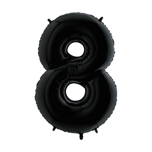Folienballon Zahl 8 in Schwarz