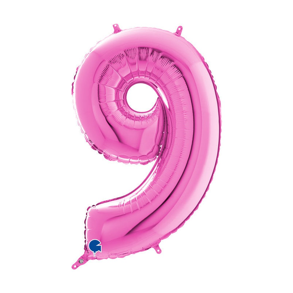 Folienballon Zahl 9 in Fuchsia