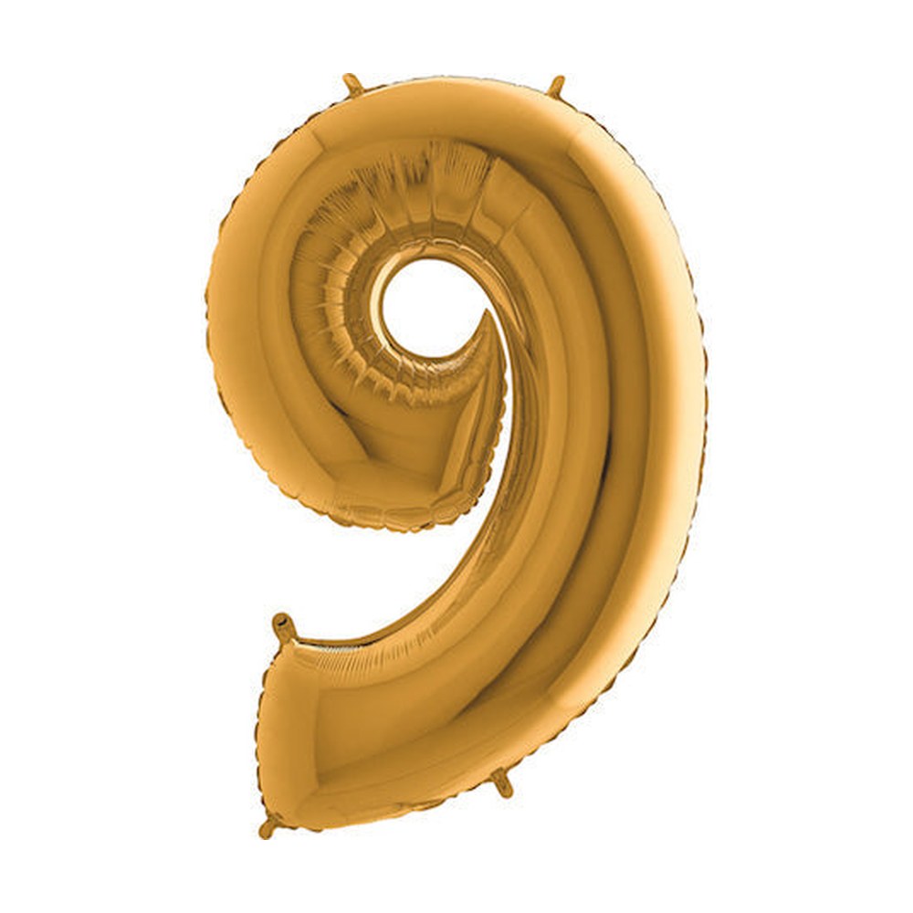 Folienballon Zahl 9 in Gold