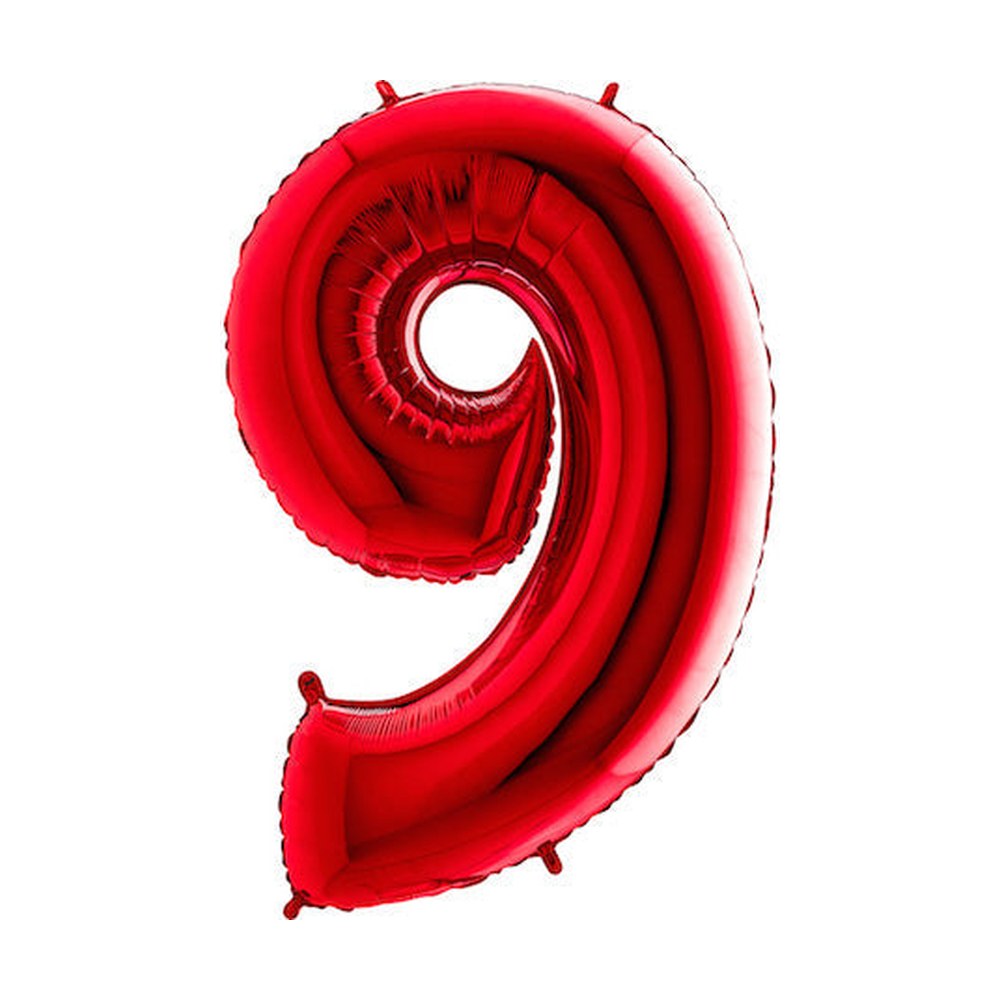 Folienballon Zahl 9 in Rot