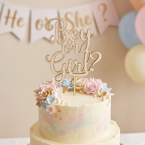 Топпер для торта Boy or Girl?, дерево