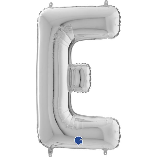 Folienballon - E - Silber - 66cm