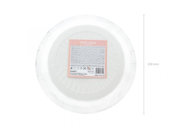Teller - Papier - Rosegold metallisch - 23cm - 6 Stück