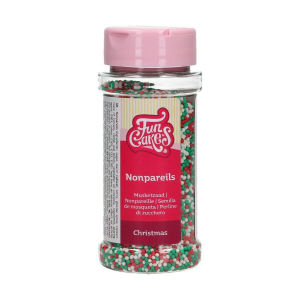 Mini Zuckerperlen Mix -Weihnachten- Rot/Grün/Weiß 80g