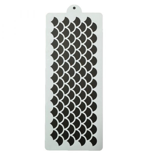 Schablone für Kuchen/Kekse - Schuppen Muster - 28x11cm